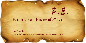 Patatics Emanuéla névjegykártya